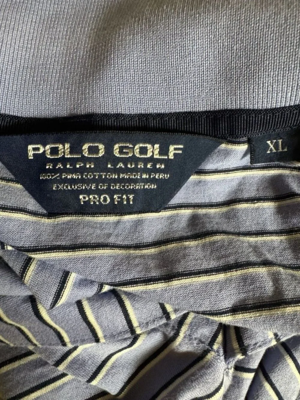 Polo Golf Ralph Lauren Pro Fit Striped Polo Shirt XL 100% Cotton